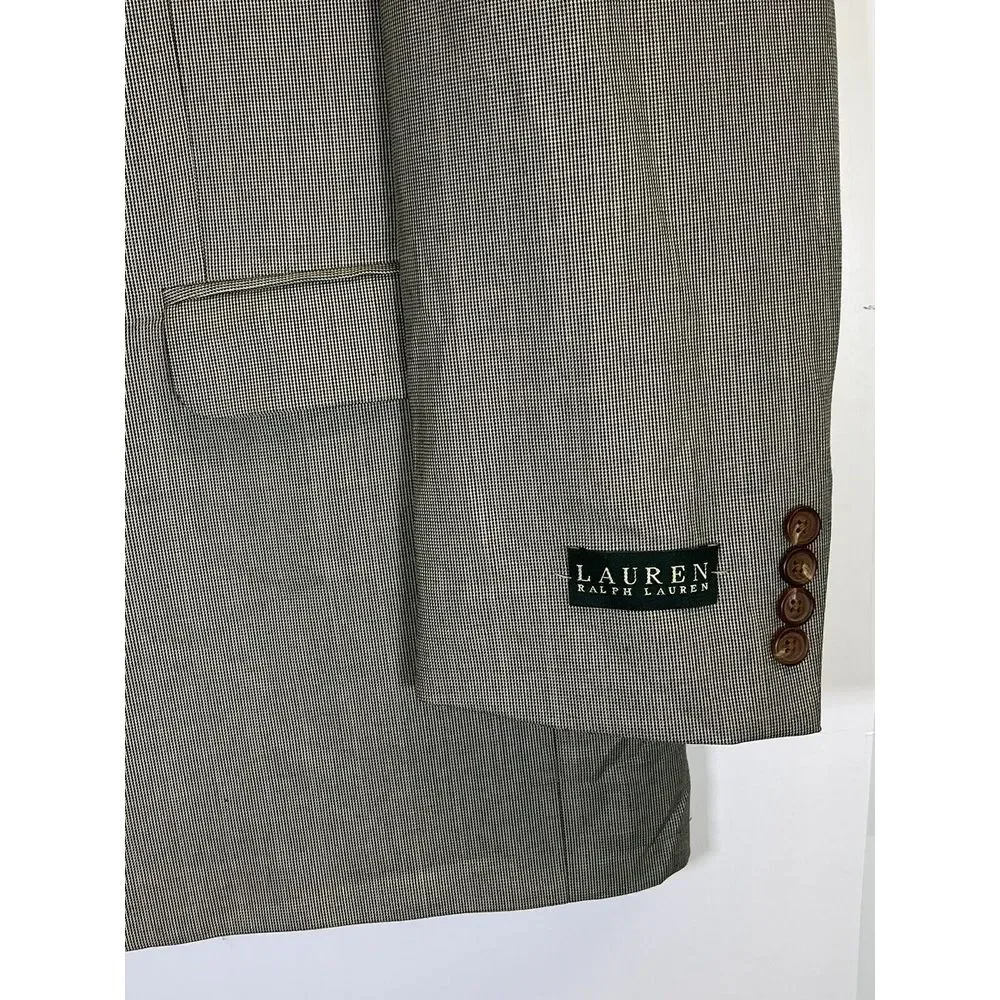 Ralph Lauren Mens 46L‎ Beige Check Soft Blazer Sport Coat Suit Jacket Lined